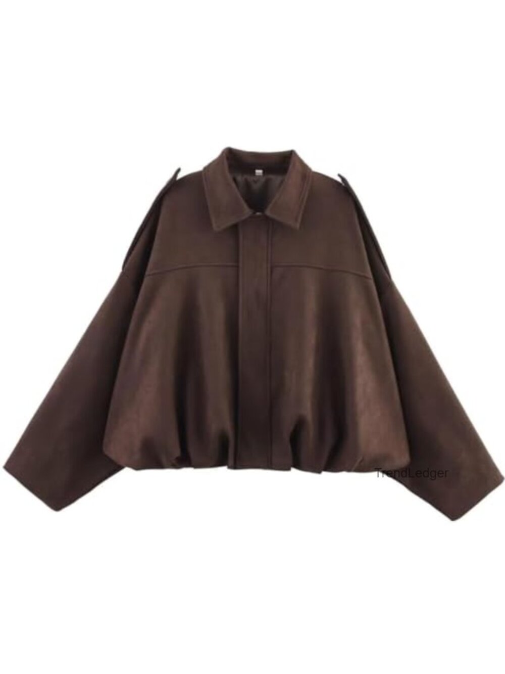 Faux Suede Bomber Jacket Oversized Pilot Coat Zip Up